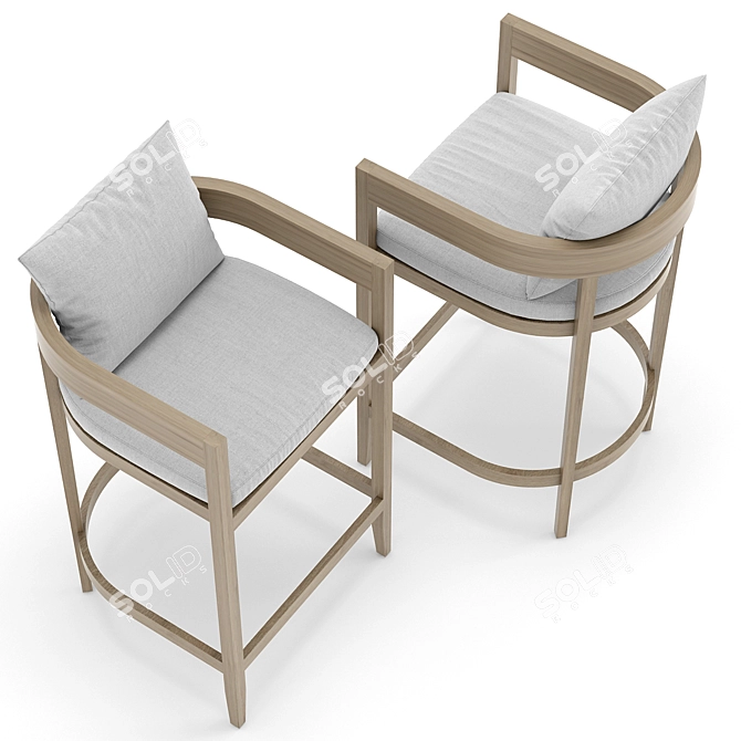 RH Outdoor Baimain Bar Chair: Elegance and Comfort 3D model image 2