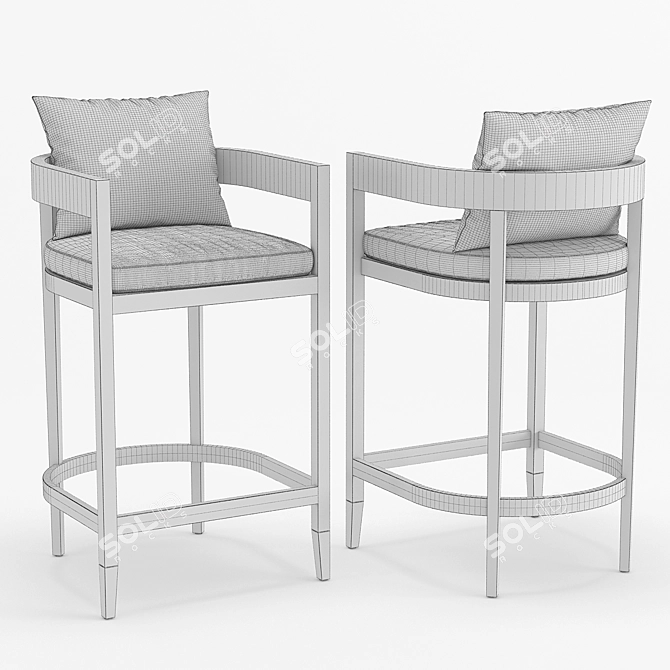 RH Outdoor Baimain Bar Chair: Elegance and Comfort 3D model image 3