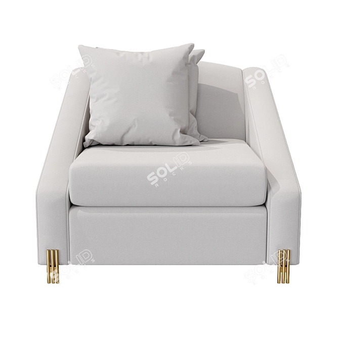 Elegant Eichholtz Chair Candle: Savona Grey Velvet & Brushed Brass 3D model image 2