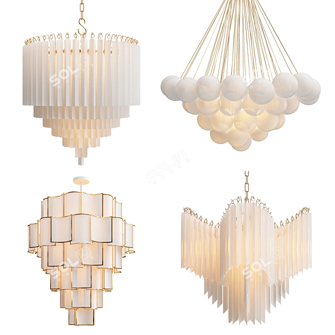 Modern Chandelier Collection: Illuminate in Style 3D model image 1