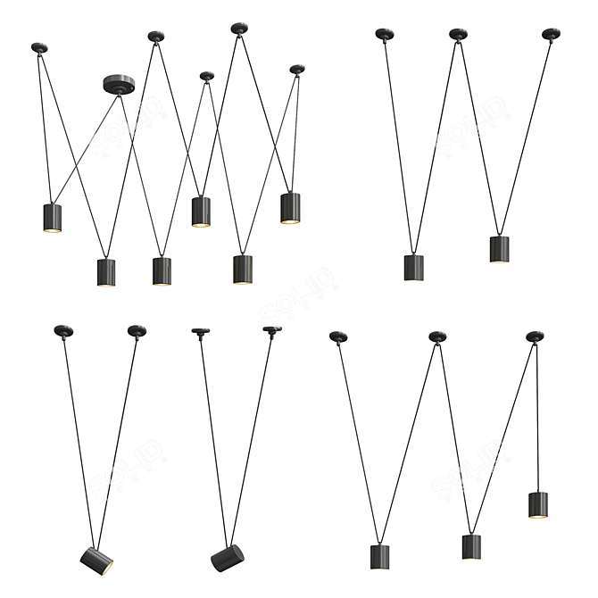 Luxury Crystal Chandelier Collection 3D model image 1