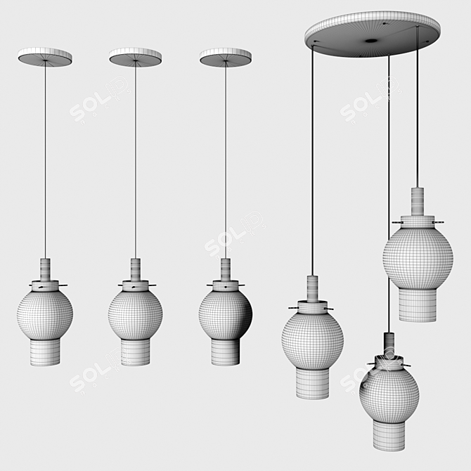 Stylish Stavern Aqua Ceiling Lamp - Ø16 × 29 cm 3D model image 2