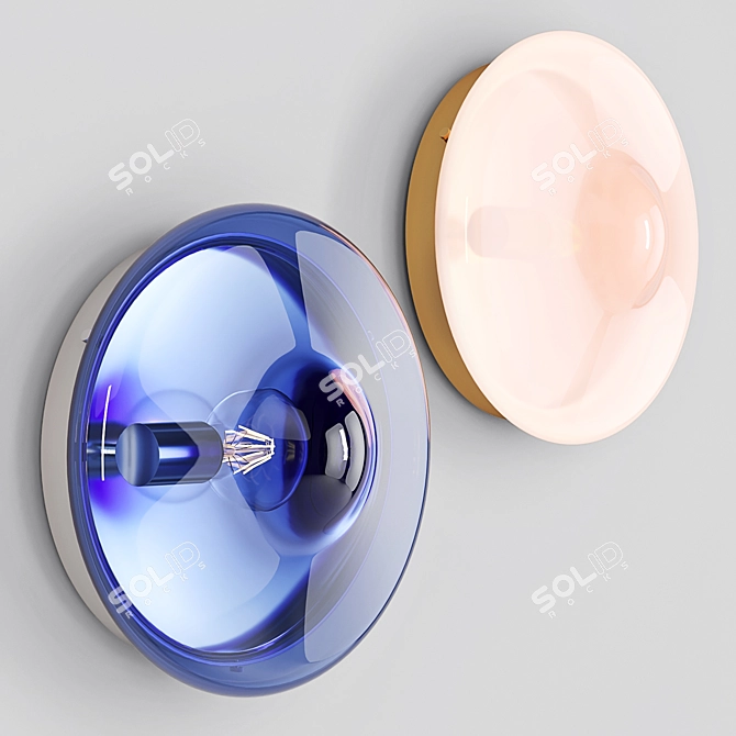 Orbital: Handblown Glass Wall Lamp 3D model image 1