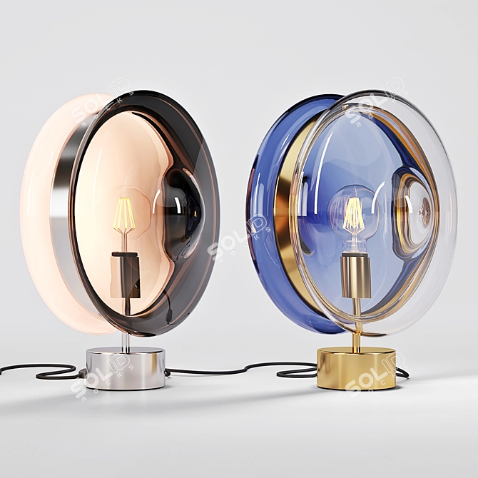 Bomma Orbital Glass Table Lamp: Hand-blown, Hypnotic Design 3D model image 2