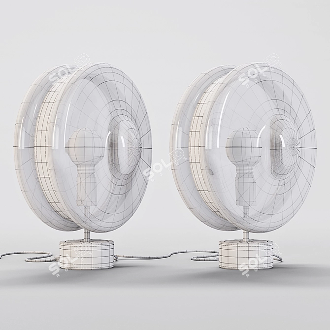 Bomma Orbital Glass Table Lamp: Hand-blown, Hypnotic Design 3D model image 3