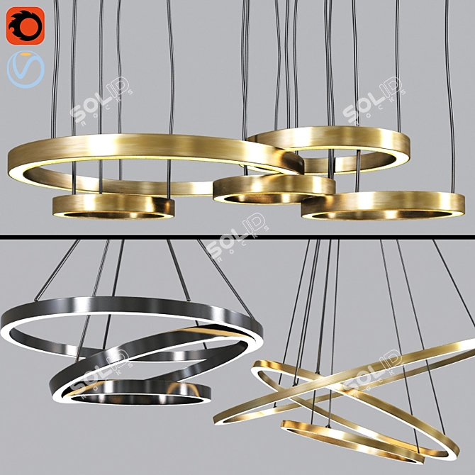 Modern Ceiling Light Set 32: 3dsmax & Vray / Corona / Obj Compatible 3D model image 1