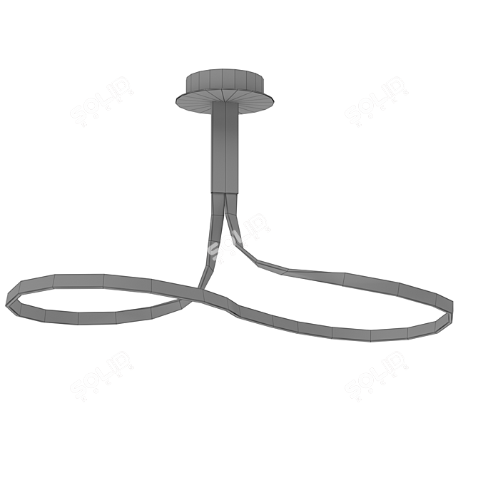 NUR Chandelier 5820 - Contemporary Silver/Chrome LED Lighting 3D model image 2