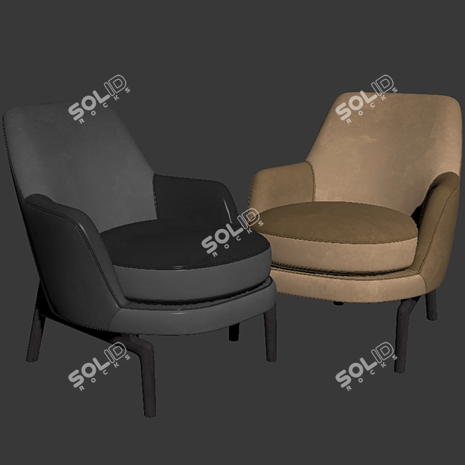 Leda Flexform: Stylish Armchair Set 3D model image 2