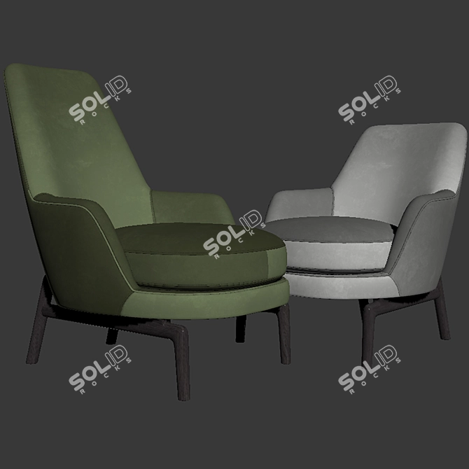 Leda Flexform: Stylish Armchair Set 3D model image 3