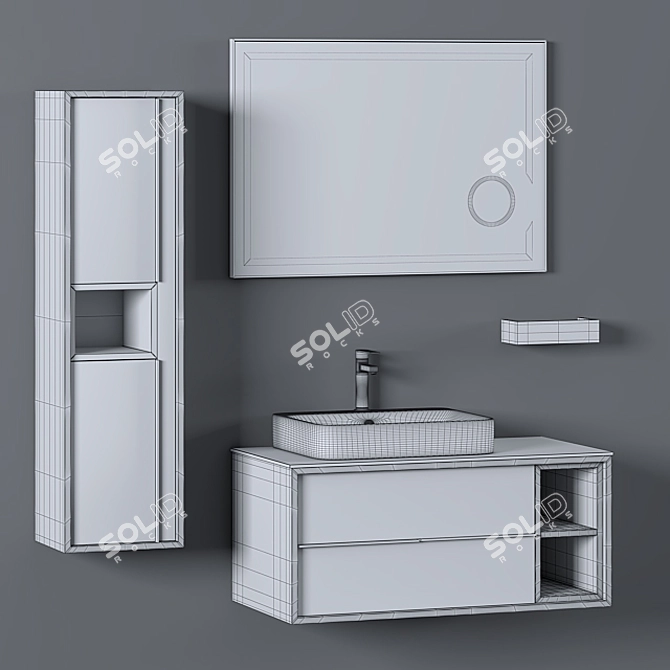 Modern Bathroom Furniture Set 3D model image 3