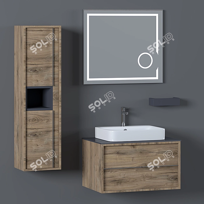 Elantra 80 Bathroom Furniture Set 3D model image 1