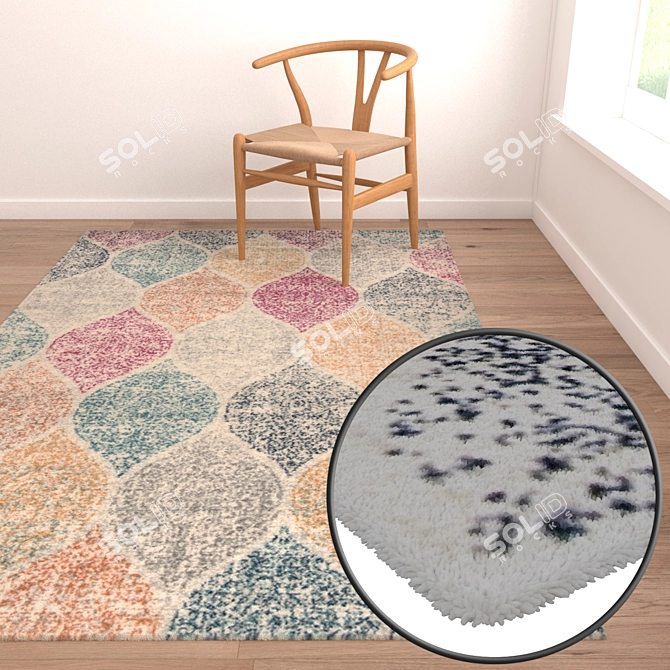 Title: Luxury Textured Carpet Set 3D model image 2