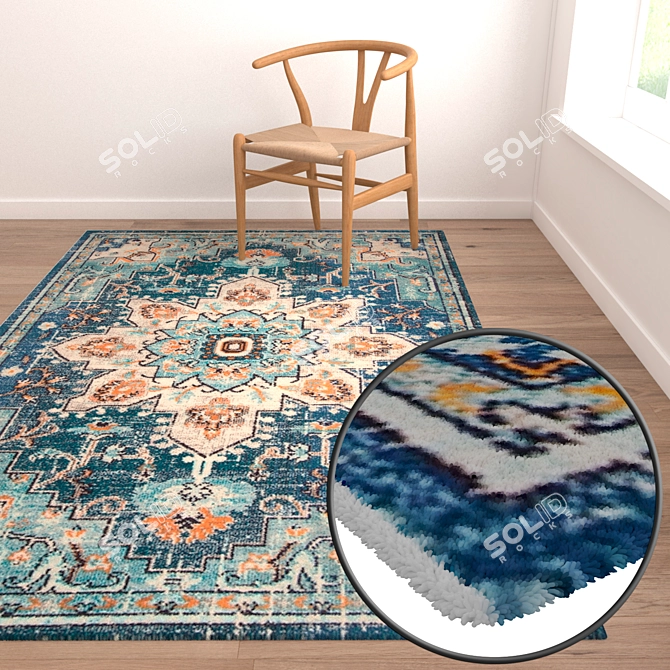 Luxury Carpet Set with High-Quality Textures 3D model image 2