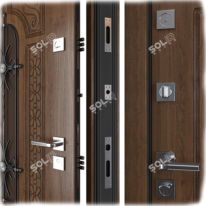 Vezha Metal Entrance Door: Your Frame Solution 3D model image 2