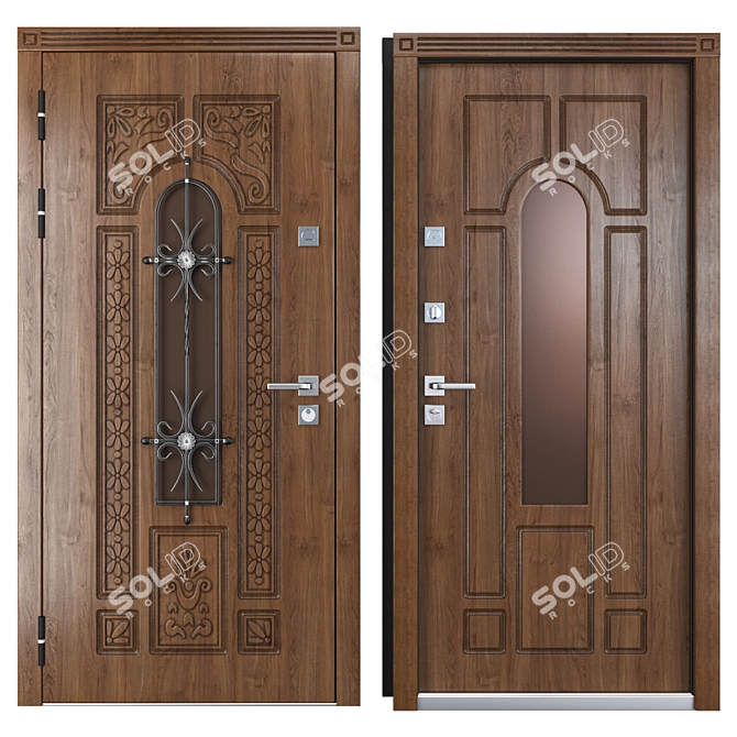 Vezha Metal Entrance Door: Your Frame Solution 3D model image 3