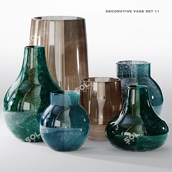 Elegant Vases Collection 3D model image 1
