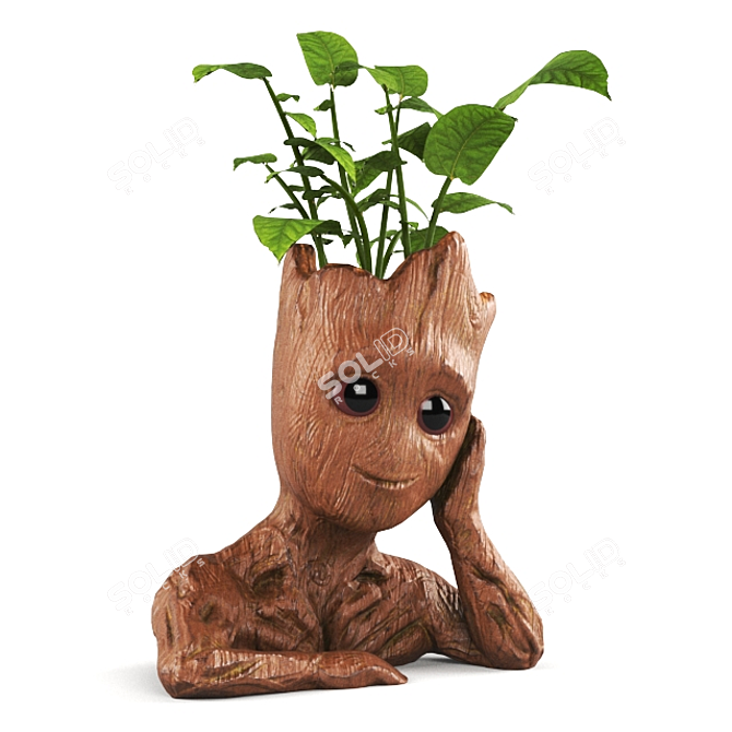 Green Groot Sculpture 3D model image 1