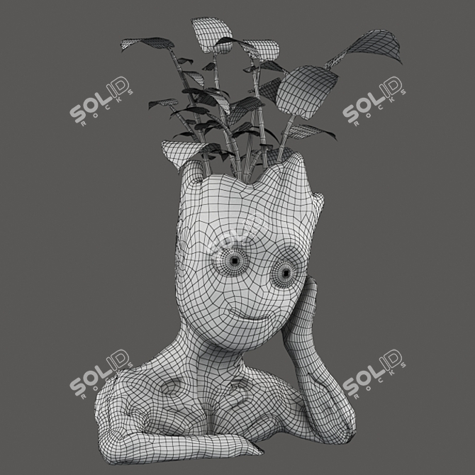 Green Groot Sculpture 3D model image 3