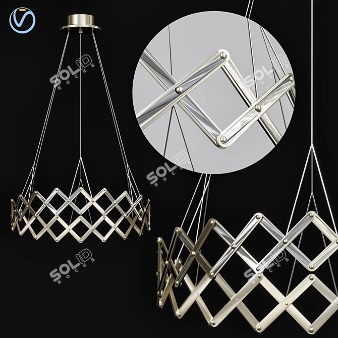 Zoom Chandelier - Illuminate Your Space with Vibrant Brilliance 3D model image 1