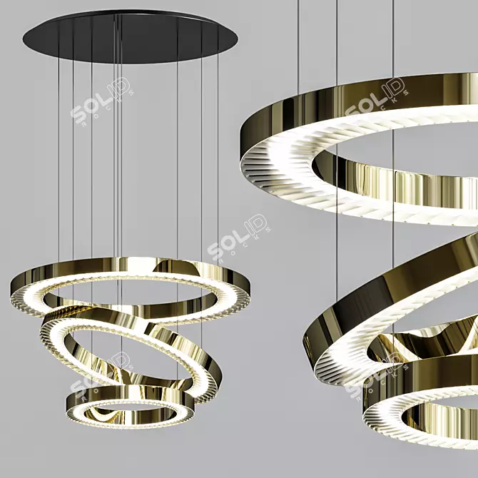 Elegant Canopus LED Crystal Pendant 3D model image 1