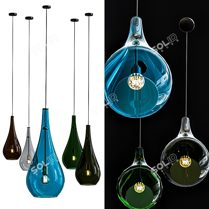 Elegant LBL Pendant Lights 3D model image 1