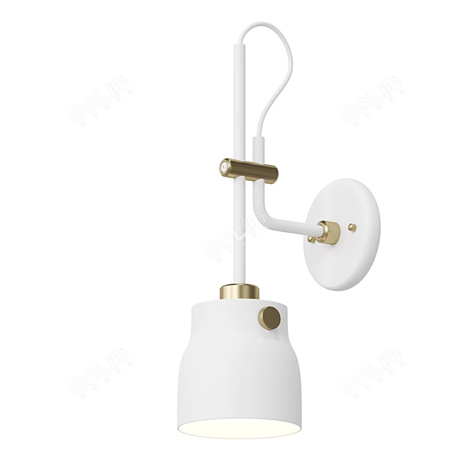 Industrial Style Adjustable Height Lamp 3D model image 2