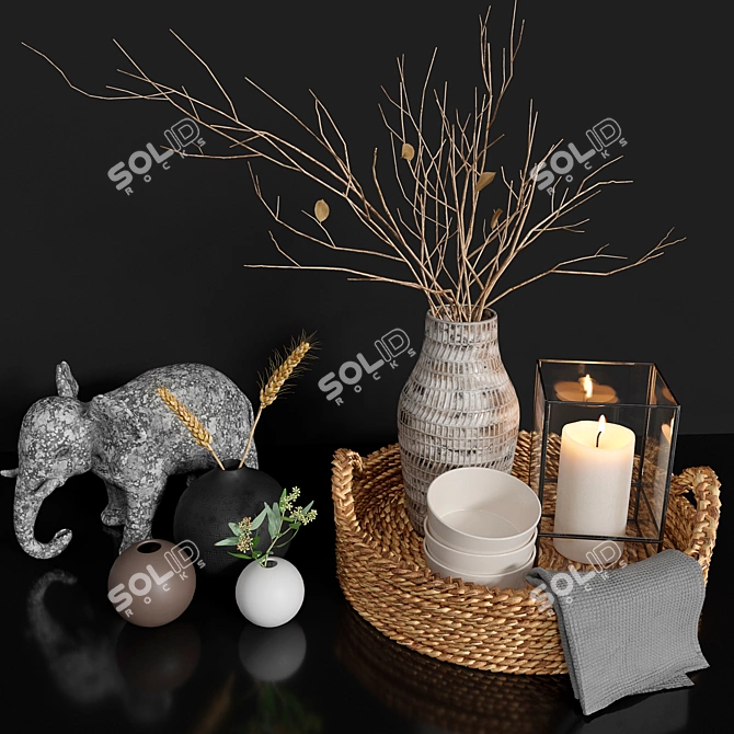 Luxurious Decorative Set 3D model image 1