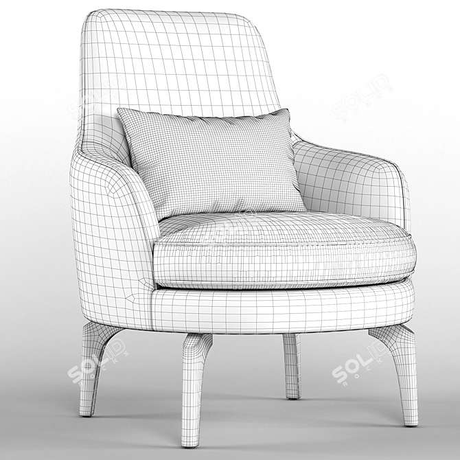 Medea Armchair: Sleek Design, Superior Comfort 3D model image 3