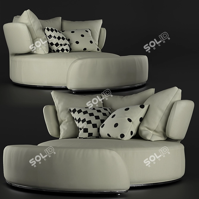 Maxalto Amoneus Cloth Couch with Footrest 3D model image 1