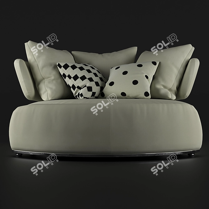 Maxalto Amoneus Cloth Couch with Footrest 3D model image 2