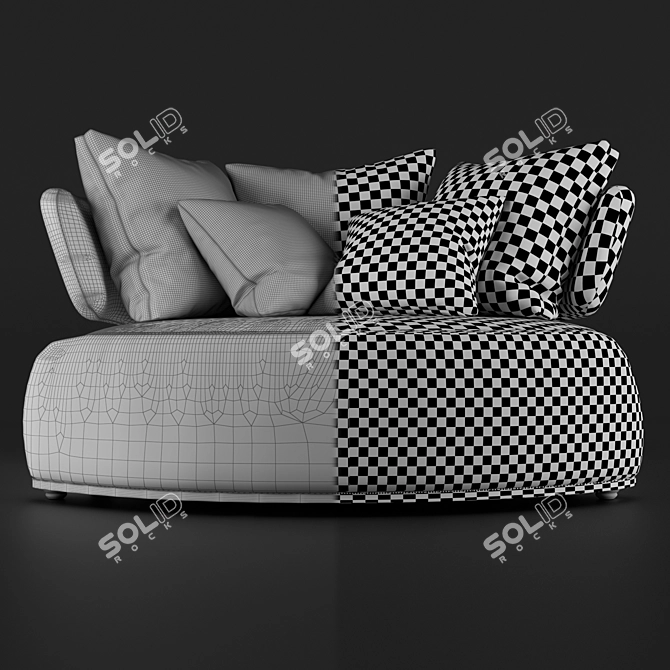 Maxalto Amoneus Cloth Couch with Footrest 3D model image 3