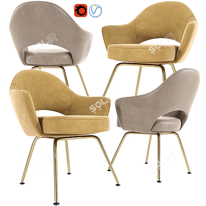 Modern Elegance: Saarinen Executive Armchair 3D model image 1