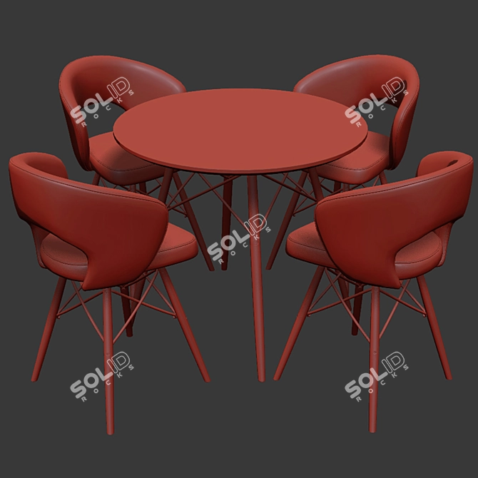 Elegance Dining Set: Modern Design, 3D Format 3D model image 3