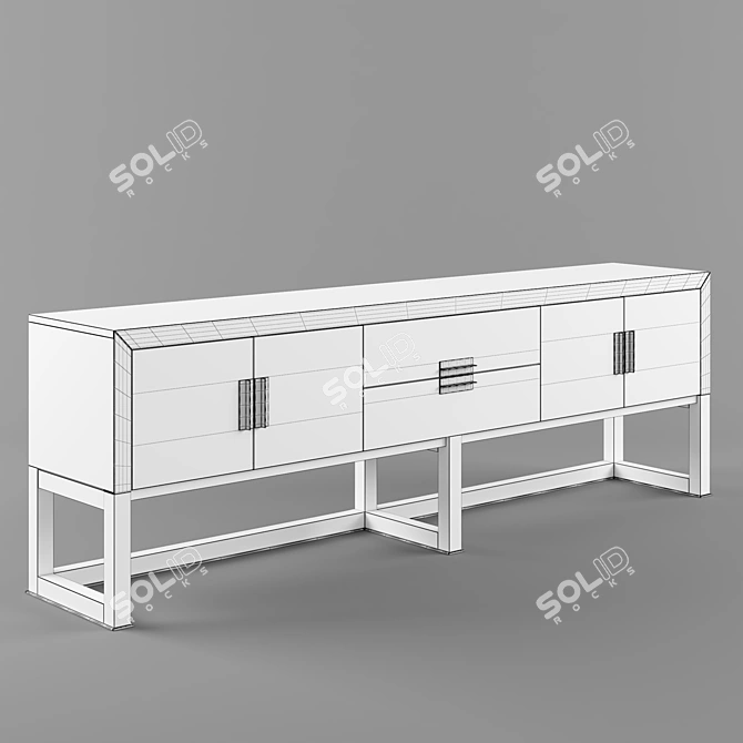 Armand Wooden Sideboard with Integrated Lighting 3D model image 3