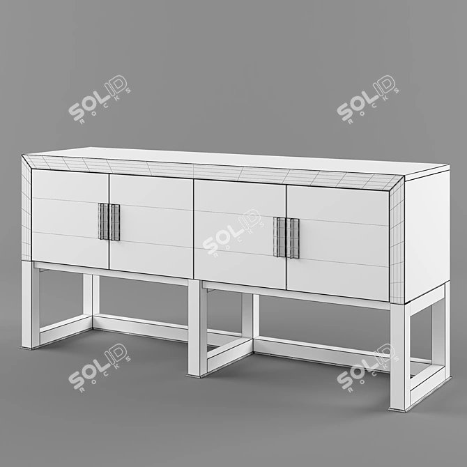 Luxury Wood Sideboard with Integrated Lighting 3D model image 3