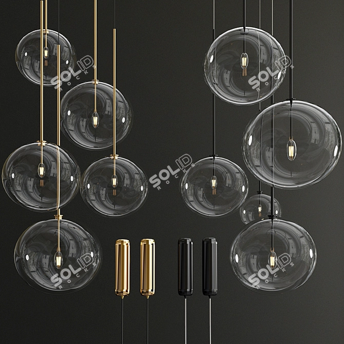 Handcrafted Bolle Sola Light Pendant 3D model image 1