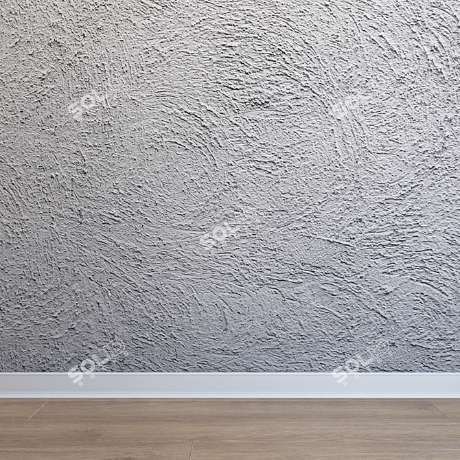 Seamless Ultra HD Stucco Plaster 3D model image 1