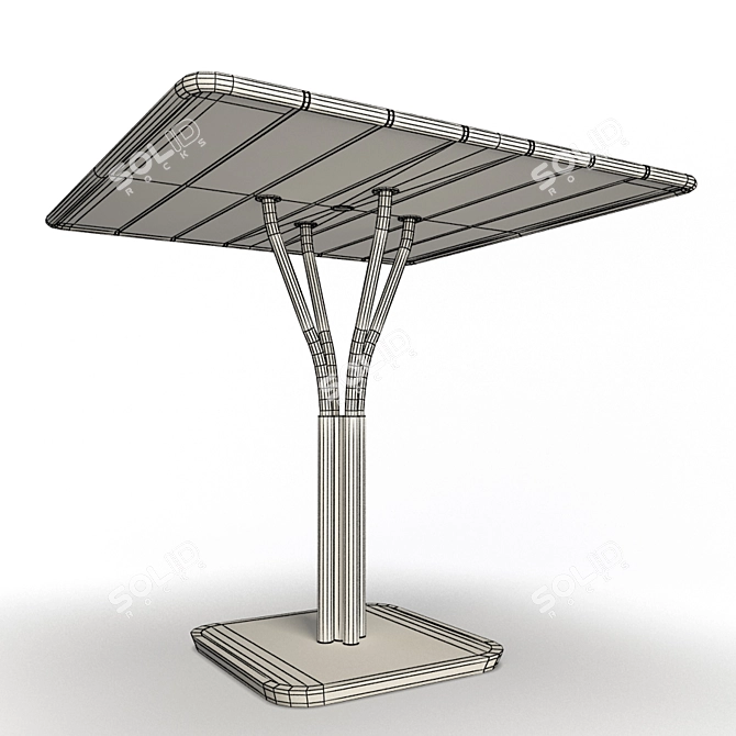 Luxembourg Metallic Table Set 3D model image 3