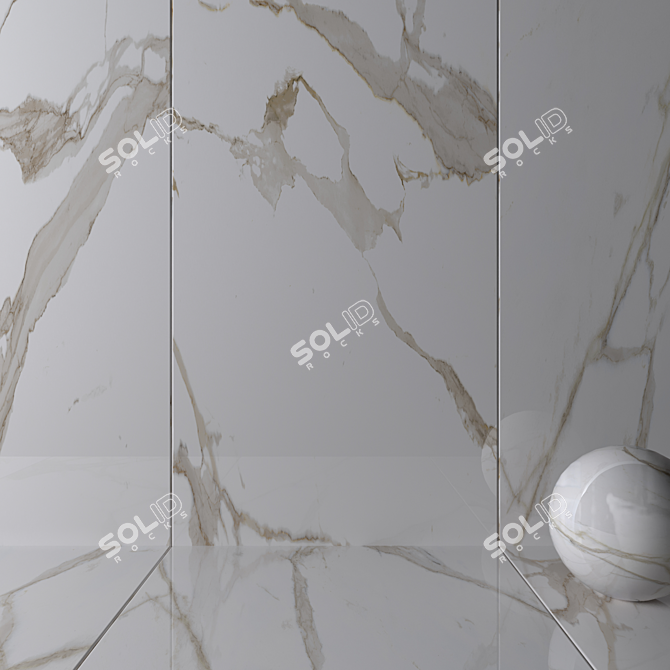 Chic Calacatta Multi-Texture Wall Tiles 3D model image 2