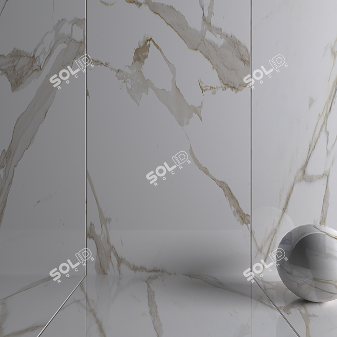 Chic Calacatta Multi-Texture Wall Tiles 3D model image 3
