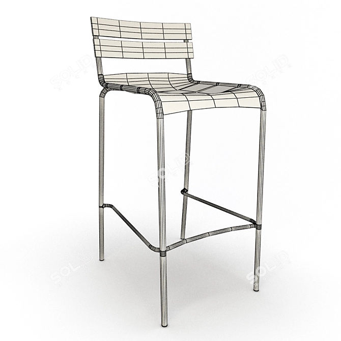 Luxembourg Metallic Table & Stools 3D model image 3