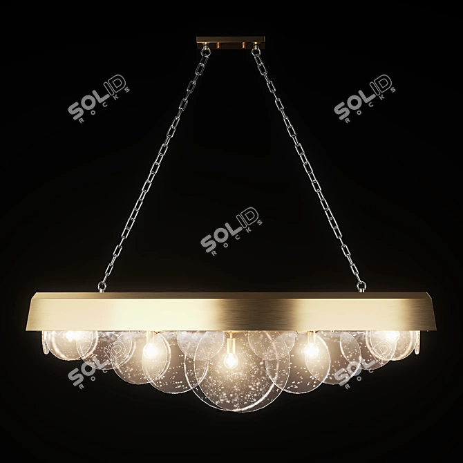 Modern Glass Pendant Shelf Lamp 3D model image 1