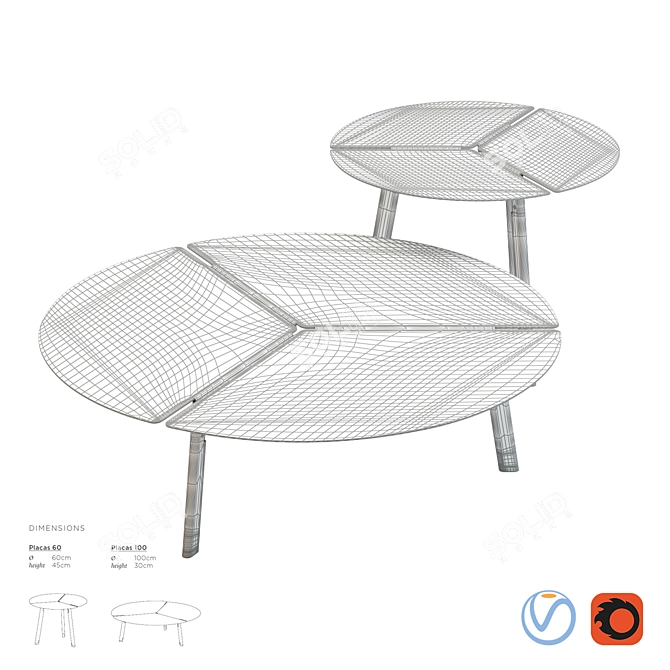 De Castelli Placas Side Table: Exquisite Design for Elegant Spaces 3D model image 2
