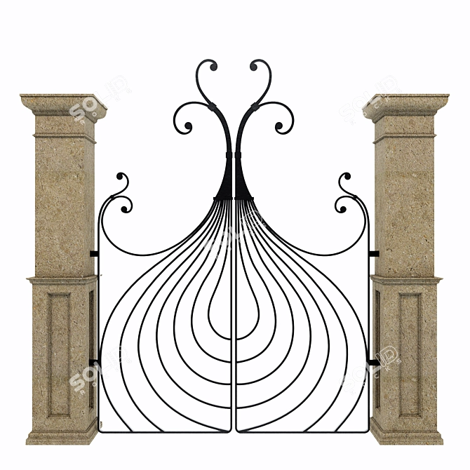 Elegant Gate Design | 3D Models & Textures 3D model image 1