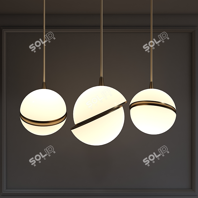 White Gold Suspension Light 3D model image 1