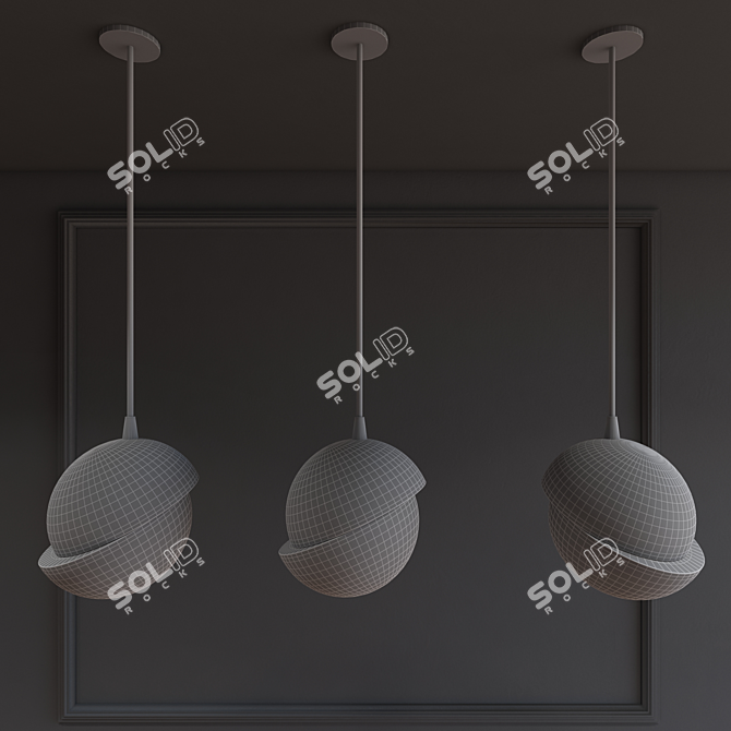 White Gold Suspension Light 3D model image 3