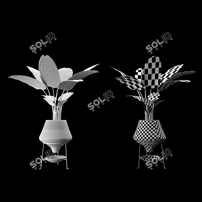 Modern Banana Tree Artwork: High-Quality Interior Decor 3D model image 2