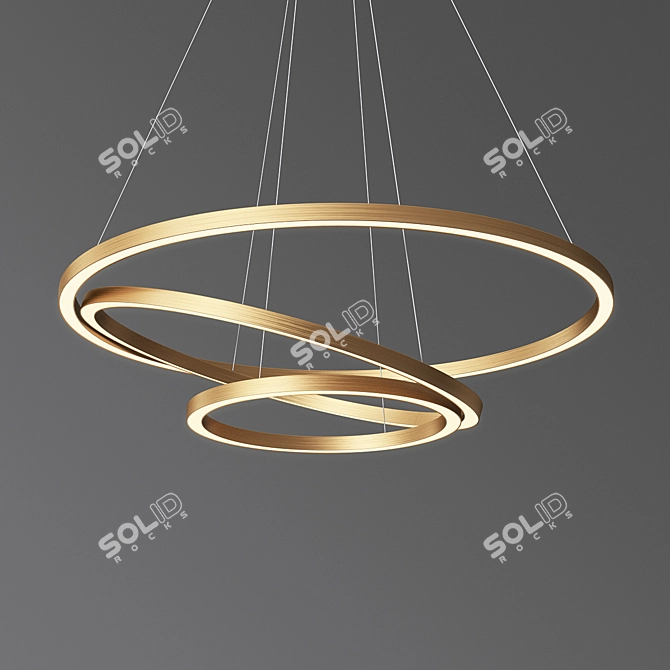 Modern Circle Ring Chandelier 3D model image 3