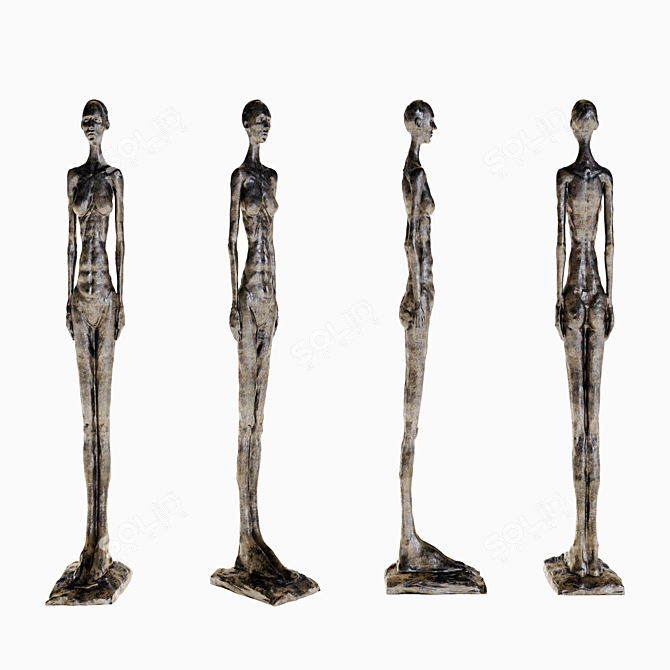 Giacometti Grande Femme II: Sculptural Exquisite Beauty 3D model image 1