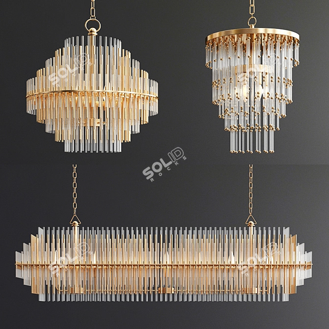 Elegant Emile: Rh Chandelier Collection 3D model image 1